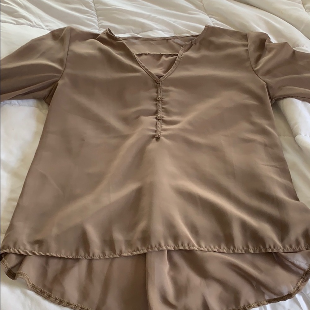 Sheer brown dress top